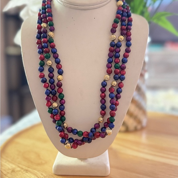 - TURQUIOSE AFRICAN MALA BECKLACE STATEMENT NECKLACE - Picture 1 of 13